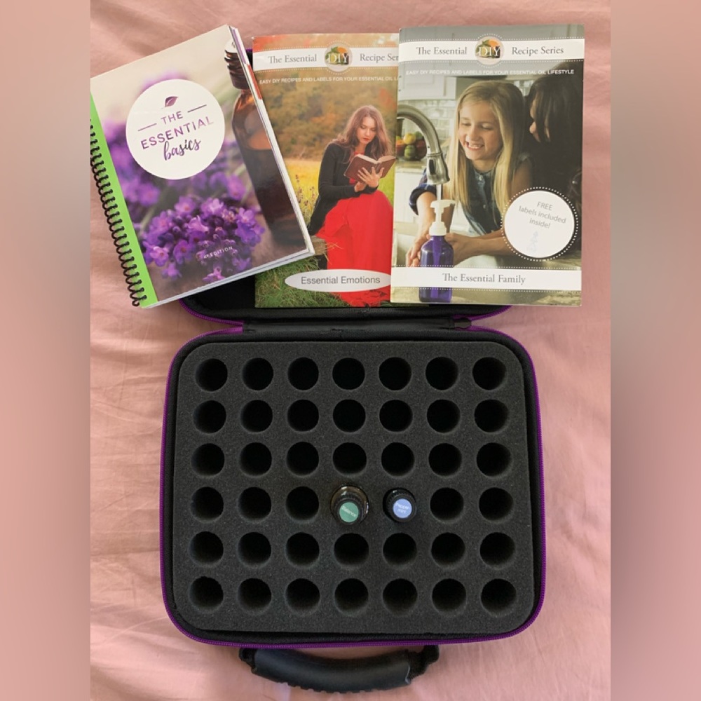Essential oil books and carrying case